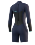 Mystic Brand Longarm Shorty 3/2mm Back-Zip Flatlock Women Wetsuit Springsuit Night Blue