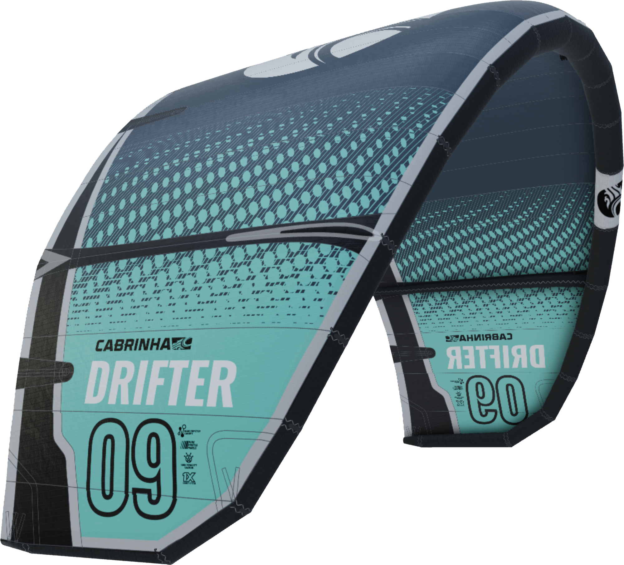 :01 Cabrinha Drifter Kiteboarding Kite 11m Teal