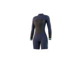 Mystic Brand Longarm Shorty 3/2mm Back-Zip Flatlock Women Wetsuit Springsuit Night Blue