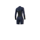 Mystic Brand Longarm Shorty 3/2mm Back-Zip Flatlock Women Wetsuit Springsuit Night Blue