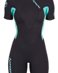 HyperFlex VYRL 2.5mm Short Sleeve Spring Suit Women's BackZip Wetsuit – Black/Aqua